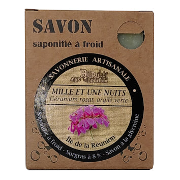 Savon Mille et une nuits (Géranium rosat argile verte) 100g