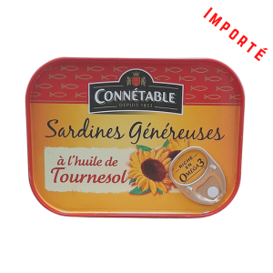 Sardines généreuses à l'huile de tournesol 140g